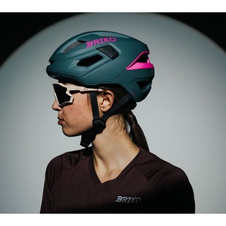Casco Briko Aero Plus Matt Corduroy Green-Neon Pink