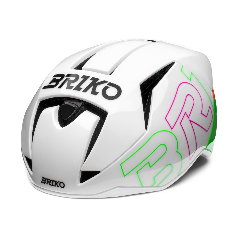 Casco Briko Gass Graphik Matt Shiny Neon Green-Pink-Orange