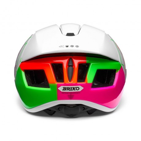Casco Briko Gass Graphik Matt Shiny Neon Green-Pink-Orange