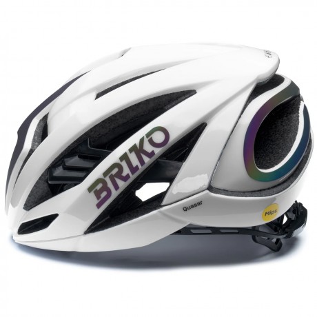 Casco Briko Quasar Mips Bianco Lucido Holographic