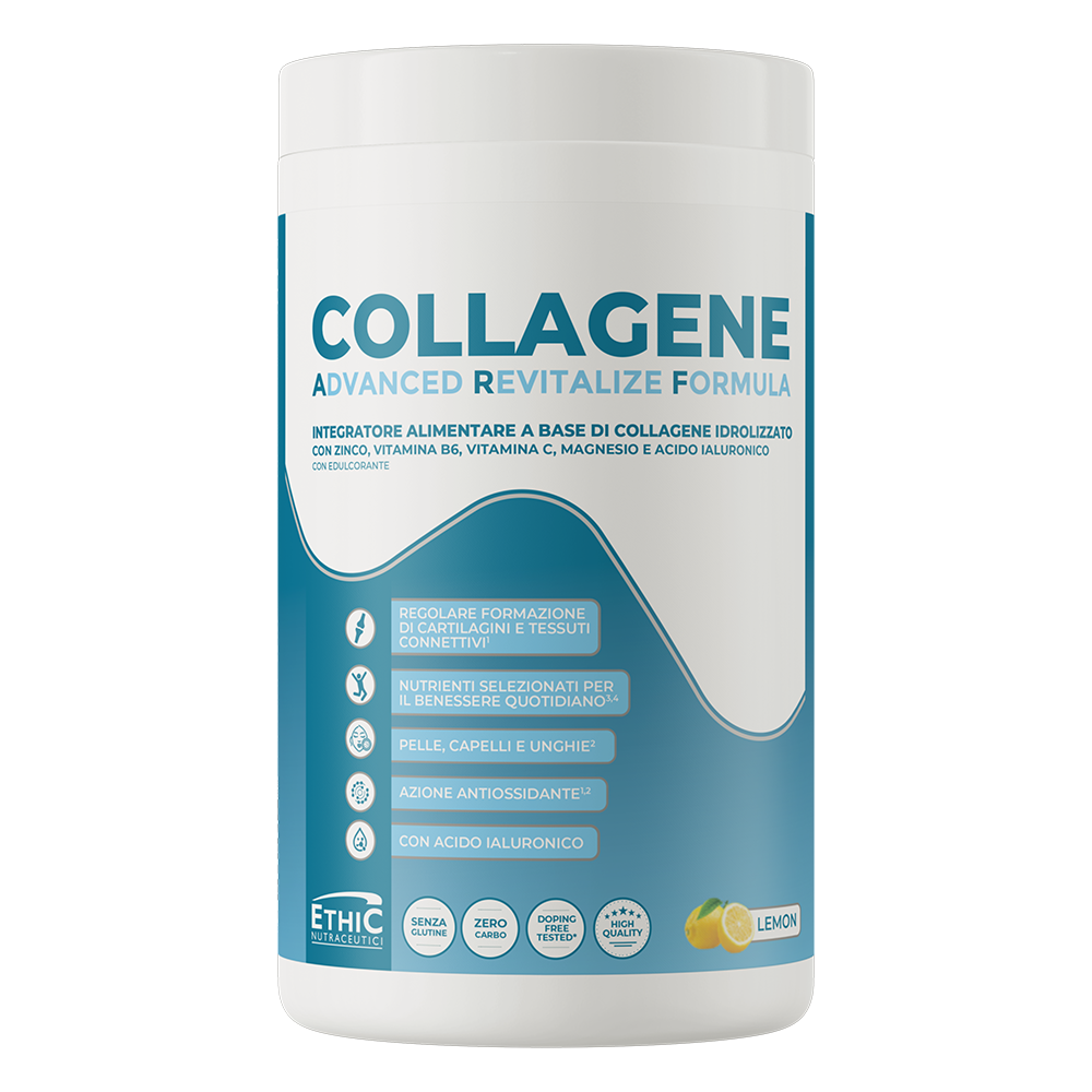 EthicSport Collagene Con Zinco Vitamina B6 C Magnesio e Acido Ialuronico 400 g