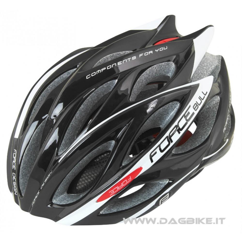 Force Bull Casco Ciclo MTB/Corsa Black - White