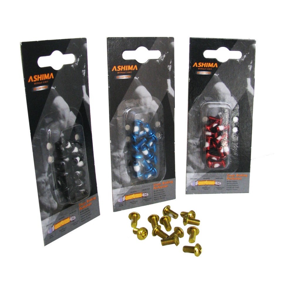 Ashima Viti disco acciaio  12 pz blu - Oro - Rosso