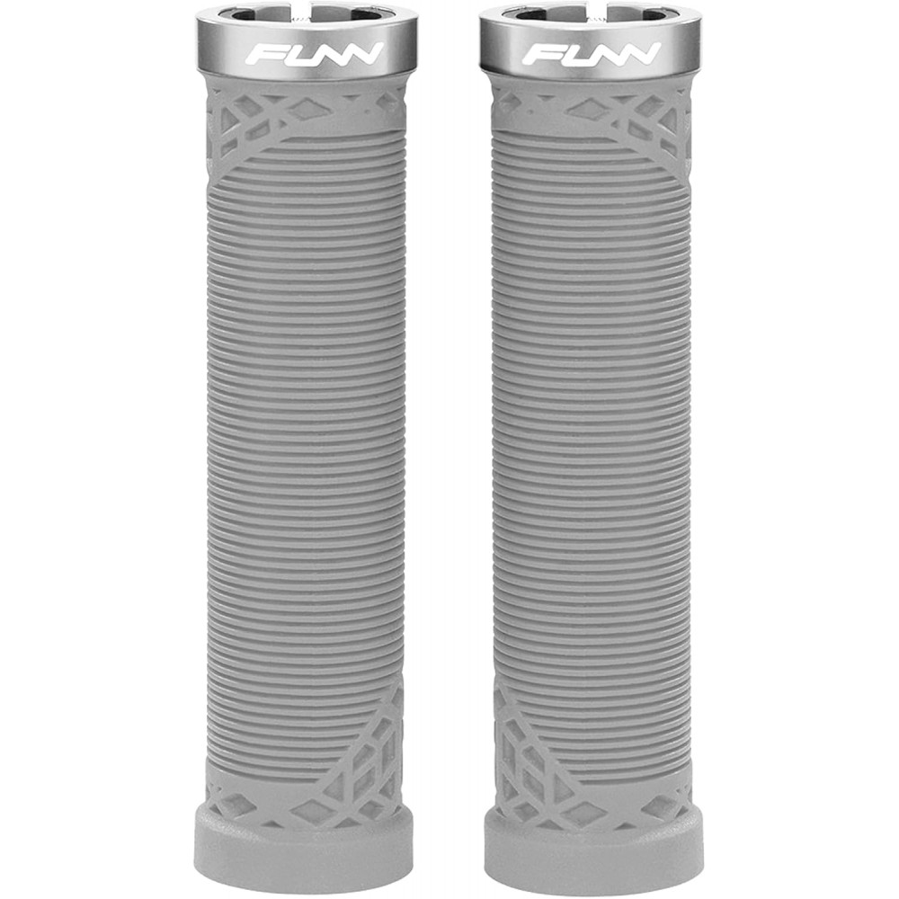 Funn Coppia Manopole MTB HILT 30mm Lockring Grigio Collarino in Alluminio