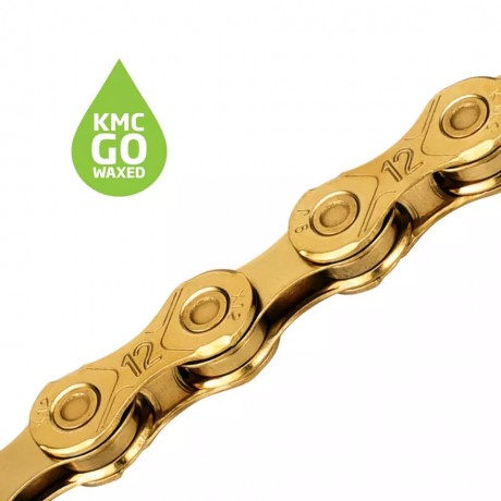 Catena KMC X12 Waxed Ti-N 12 Oro 12 Velocità 126 Maglie Cerata