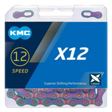 Catena KMC X12 Aurora Blue 12 Velocità 126 Maglie 