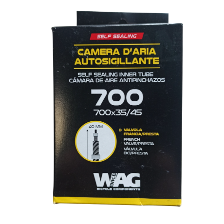 Wag Camera d'aria Autosigillante 700x35/45 Valvola Presta 40mm smontablie
