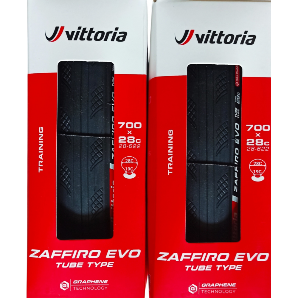 Coppia Copertone Vittoria zaffiro EVO Graphene 700x28 + 2 Camera d'aria