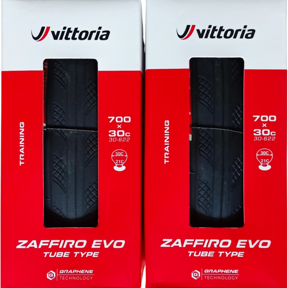 Coppia Copertone Vittoria zaffiro EVO Graphene 700x30 + 2 Camera d'aria
