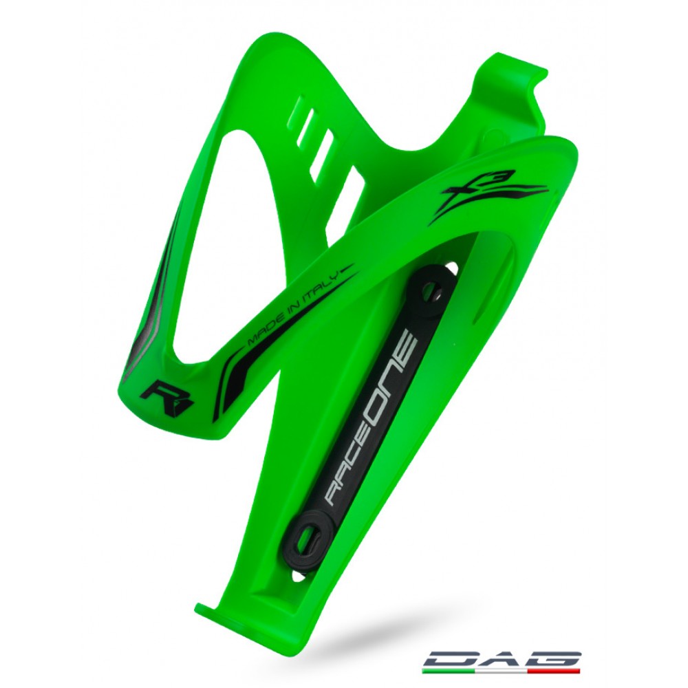 RaceOne X3 Rubberized Portaborraccia Verde Fluo finitura Gommata