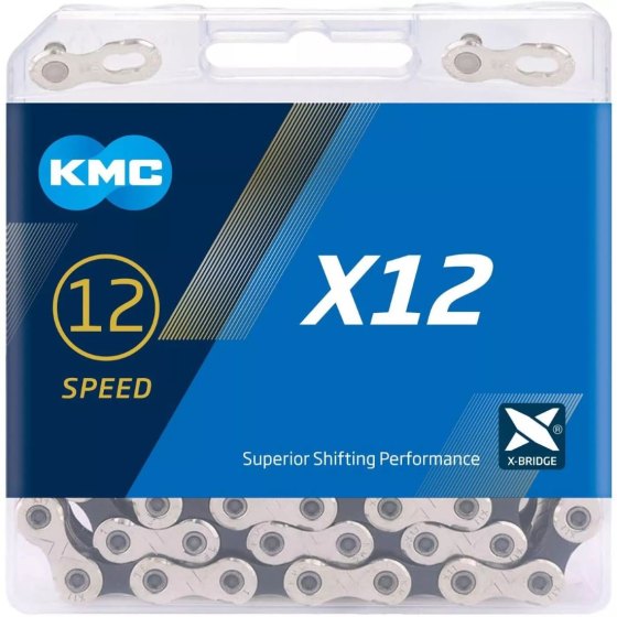 Catena KMC X12 Argento Nero 12 Velocità 126 Maglie