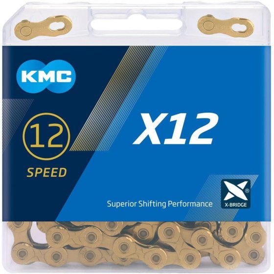 Catena KMC X12 Ti-N Oro 12 Velocità 126 Maglie