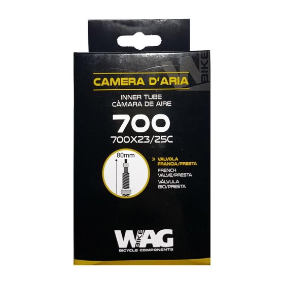 Wag Camera D'aria Bici da Corsa 700x23-25 valvola Presta 80mm Filettata